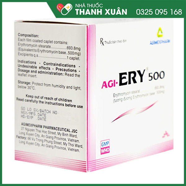 Thuốc Agi-Ery 500 điều trị nhiễm trùng, nhiễm khuẩn